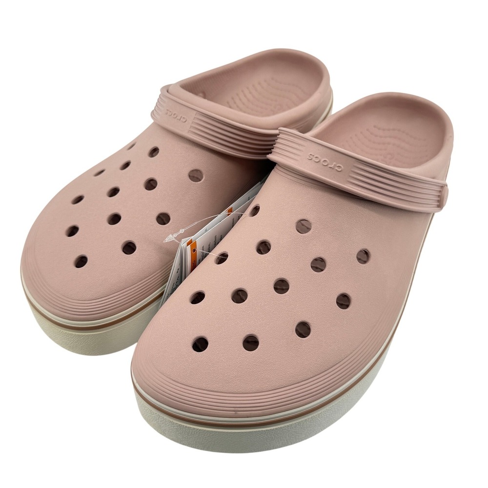 Crocs Off Court Adult Clog Pink Clay White Men 12/Women 14 208371-6TY Casual New - Picture 1 of 8